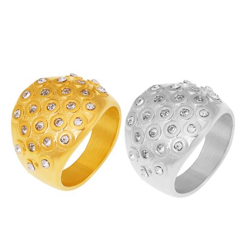 Titane Acier Bague, Acier titane, Placage, normes différentes pour le choix & pour femme & avec strass, plus de couleurs à choisir, Vendu par PC