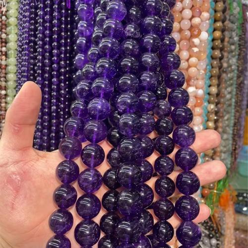 Natural Amethyst Beads, Round, DIY Approx 38-40 cm [