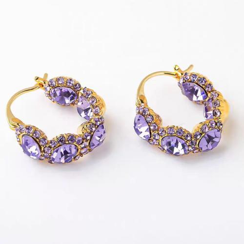 Zinc Alloy Lever Back Earring, gold color plated, micro pave cubic zirconia & for woman 