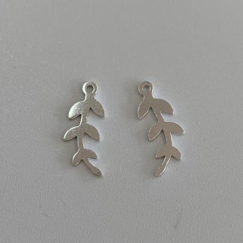 pendentif à la forme de feuille en argent pur, Argent sterling 925, DIY & styles différents pour le choix, Vendu par PC