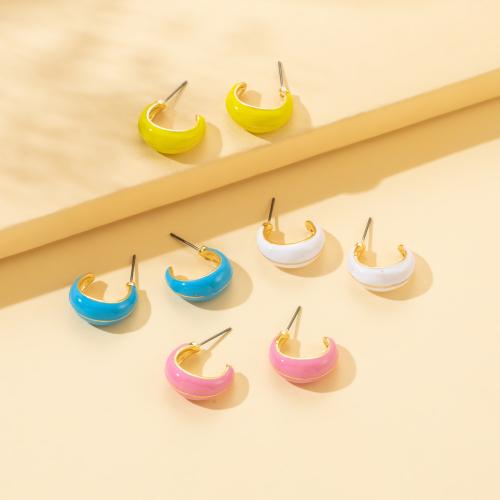 Enamel Zinc Alloy Stud Earring, plated, fashion jewelry 