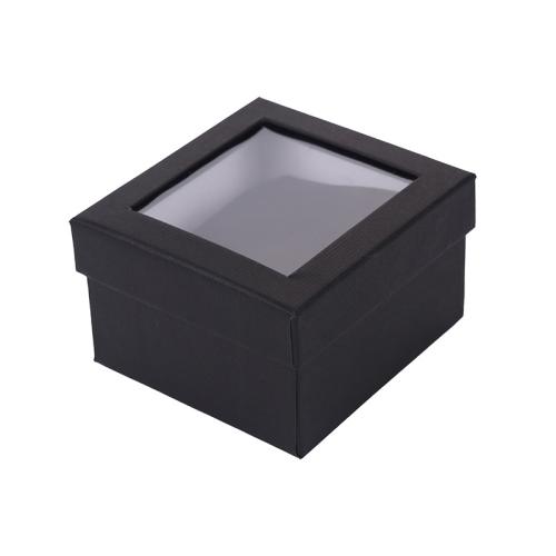 Jewelry Gift Box, Paper, with Plastic, dustproof & multifunctional, black 