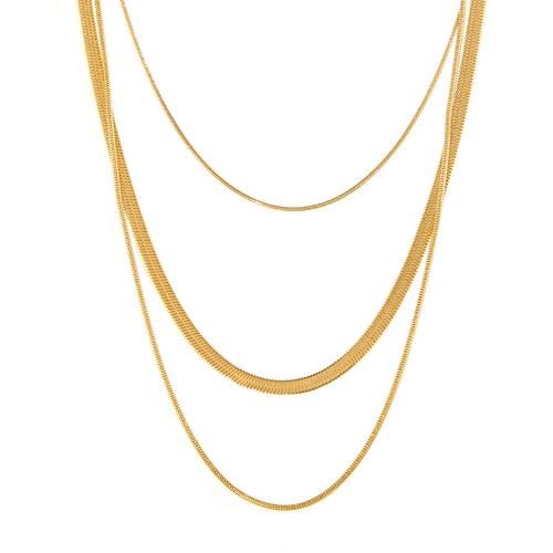 Collier de bijoux de titane, Acier titane, trois couches & bijoux de mode & pour femme, plus de couleurs à choisir, Vendu par PC