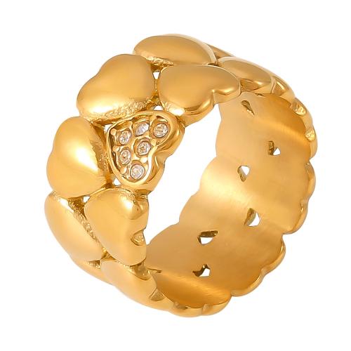 Acier inoxydable 304 bague, Placage, normes différentes pour le choix & pour femme & avec strass, plus de couleurs à choisir, Vendu par PC