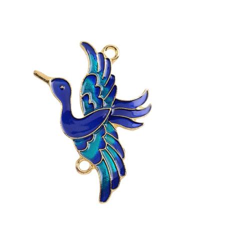 Enamel Zinc Alloy Connector, Bird, plated, DIY [