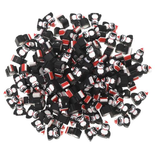 Polymer Clay Jewelry Beads, Penguin, DIY, black Approx 1.5mm 