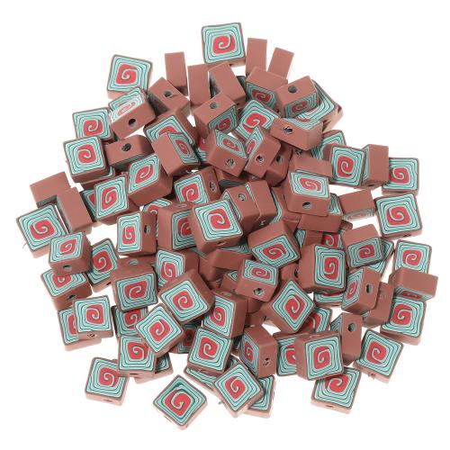 Polymer Clay Jewelry Beads,  Square, DIY, brown Approx 1.5mm 