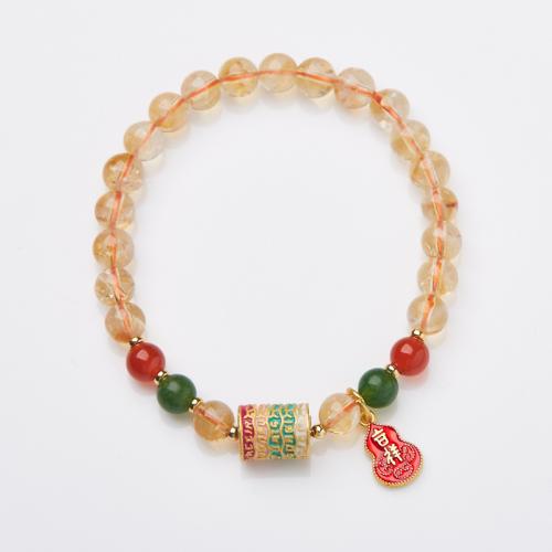 Quartz Bracelets, Citrine, with Red Agate, handmade, fashion jewelry & for woman Approx 14-16 cm [