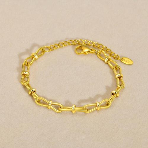 Edelstahl Armbänder, 304 Edelstahl, mit Verlängerungskettchen von 5cm, 18K vergoldet, Modeschmuck & für Frau, goldfarben, Länge:ca. 16 cm, verkauft von PC