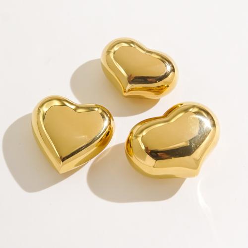 Stainless Steel Beads, 304 Stainless Steel, Heart, Vacuum Ion Plating, DIY 