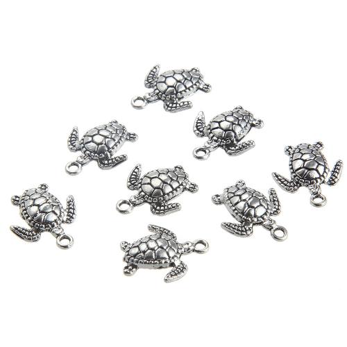 Colgantes Animales de Aleación de Zinc, Tortuga, chapado en color de plata, Bricolaje, plateado, 17x14mm, 10PCs/Bolsa, Vendido por Bolsa