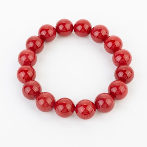 Synthetische Koralle Armband, Folk-Stil & unisex, beads size 12x12mm, Länge:ca. 200 Millimeter, verkauft von PC