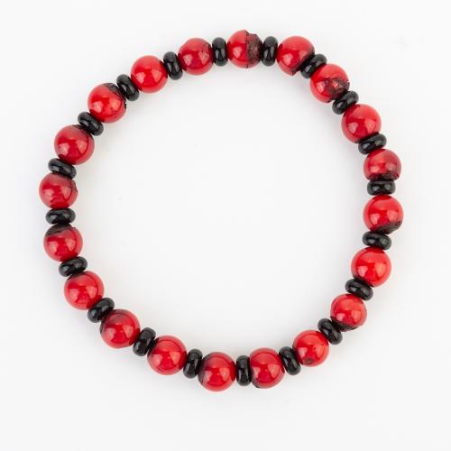 Synthetische Koralle Armband, Folk-Stil & unisex, beads size 8x8mm, Länge:ca. 210 Millimeter, verkauft von PC