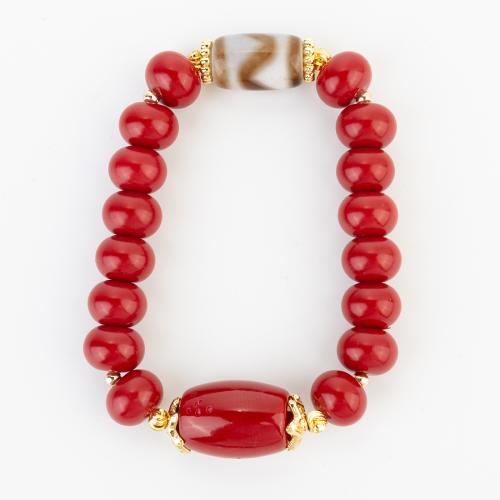 Synthetische Koralle Armband, Folk-Stil & unisex, beads size 10x8mm, Länge:ca. 190 Millimeter, verkauft von PC