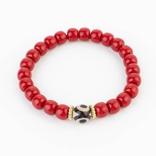 Synthetische Koralle Armband, Folk-Stil & unisex, beads size 8x6mm, Länge:ca. 190 Millimeter, verkauft von PC