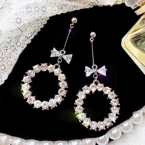 Cubic Zircon (CZ) Drop Earring, Zinc Alloy, fashion jewelry & micro pave cubic zirconia & for woman 