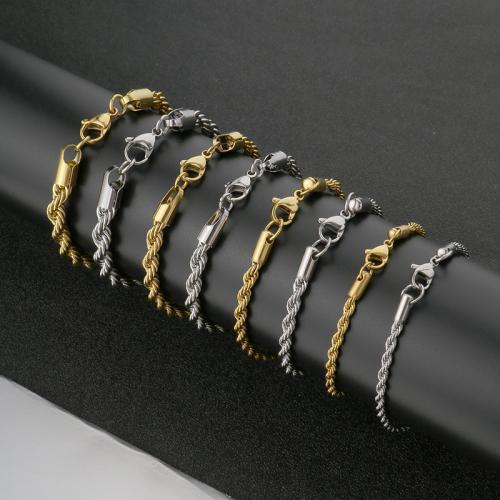 Stainless Steel Chain Bracelets, 304 Stainless Steel, Vacuum Ion Plating, Unisex  