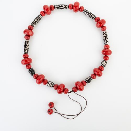 Synthetische Koralle Halskette, Folk-Stil & unisex, beads length 12-20mm, Länge:ca. 820 Millimeter, verkauft von PC