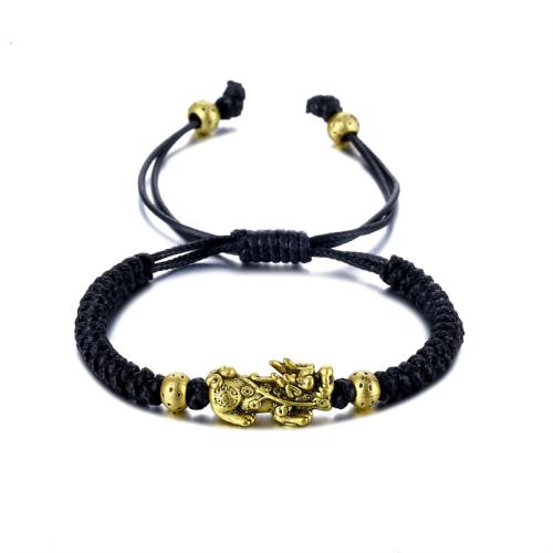 Moda crear pulseras de cordón de cera, aleación de zinc, con Cordón de cera, Longitud Ajustable & Joyería & para hombre, longitud:aproximado 20 cm, Vendido por UD