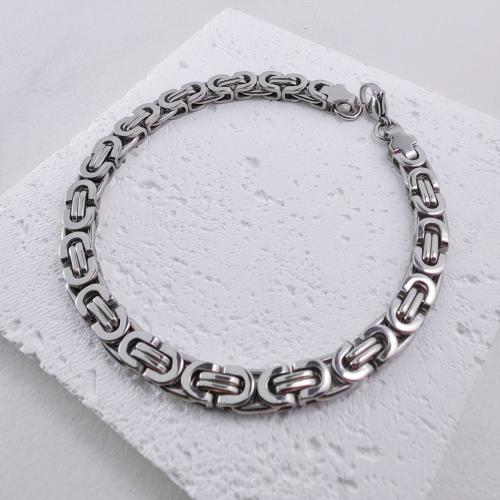 Stainless Steel Chain Bracelets, 304 Stainless Steel, Unisex Approx 23 cm 