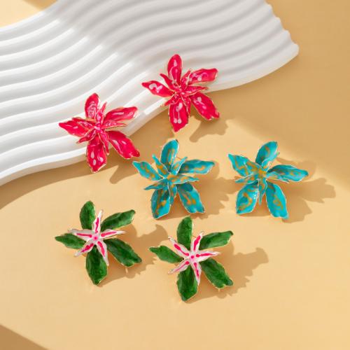 Enamel Zinc Alloy Stud Earring, plated, fashion jewelry 