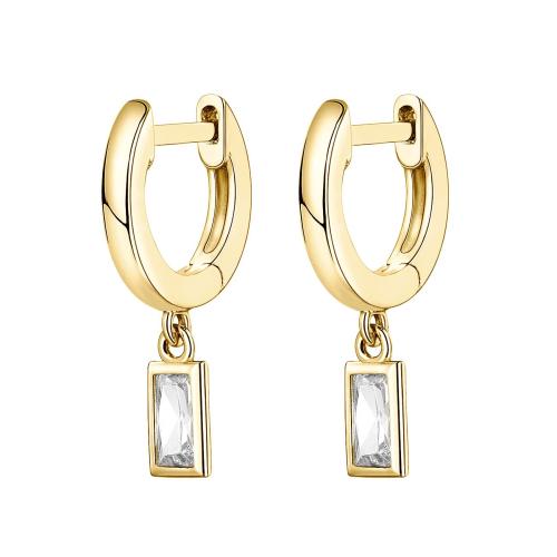 Cubic Zircon (CZ) Drop Earring, Zinc Alloy, plated, fashion jewelry & micro pave cubic zirconia 