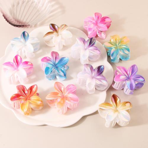 Hair Claw Clips, Plastic, Flower, plated, for woman 