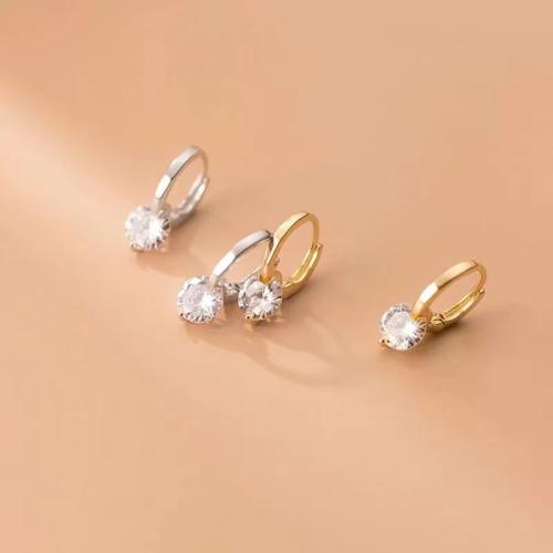 Cubic Zircon (CZ) Drop Earring, Zinc Alloy, plated, micro pave cubic zirconia & for woman 