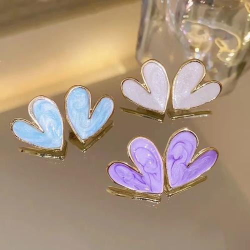 Enamel Zinc Alloy Stud Earring, Heart, plated, for woman 