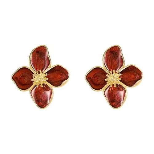 Enamel Zinc Alloy Stud Earring, plated, for woman 