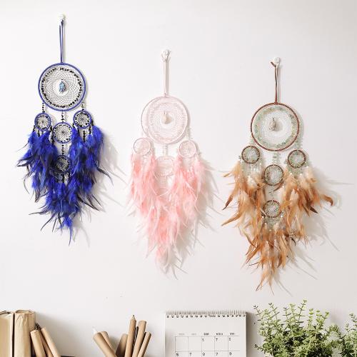 Fashion Dream Catcher, Feather, with Natural Gravel & leather cord & Iron, handmade, for home and office 750mm 