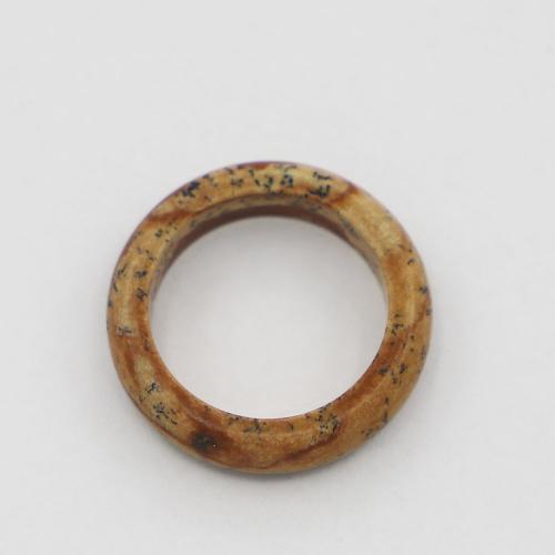 Gemstone Finger Ring, Picture Jasper, Donut, Unisex 6mm 