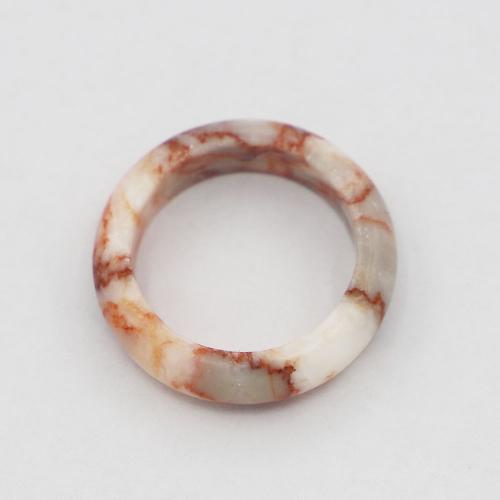 Gemstone Finger Ring, Natural Stone, Donut, Unisex, mixed colors mm,Inside diameter 19mm 