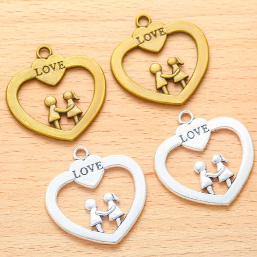 Zinc Alloy Heart Pendants, plated, DIY [