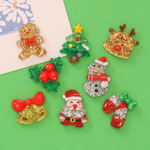 Snap Clip Findings, Resin, Christmas Design 