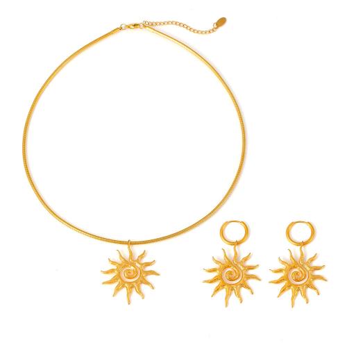 Ensemble de bijoux en acier de titane, Acier titane, bijoux de mode & styles différents pour le choix & pour femme, doré, Vendu par PC