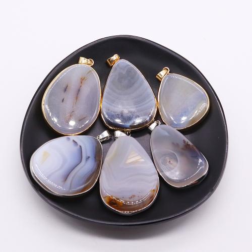 Lace Agate Pendants, with Brass, Teardrop, plated, DIY x40- 