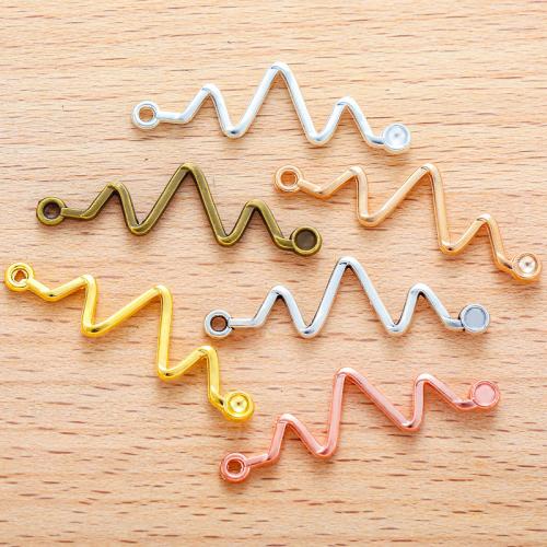 Zinc Alloy Connector Bar, Electrocardiographic, plated, DIY & 1/1 loop [