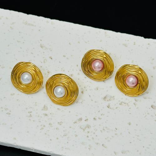 Titanstahl Ohrstecker, mit Kunststoff Perlen, Modeschmuck & für Frau, keine, 22x22mm, verkauft von Paar