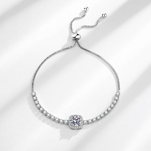 Cúbicos Circonia pulsera Latón de Micro pavimenta, metal, Longitud Ajustable & Joyería & micro arcilla de zirconia cúbica & para mujer, longitud:aproximado 27 cm, Vendido por UD