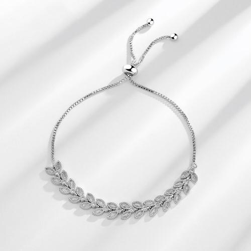 Cúbicos Circonia pulsera Latón de Micro pavimenta, metal, Longitud Ajustable & Joyería & micro arcilla de zirconia cúbica & para mujer, longitud:aproximado 27 cm, Vendido por UD