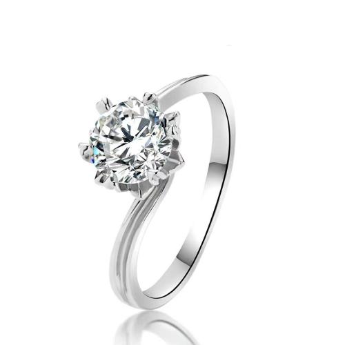 Zirkonia Messing Finger Ring, Modeschmuck & Micro pave Zirkonia & für Frau, Zircon Size:6.5mm, verkauft von PC