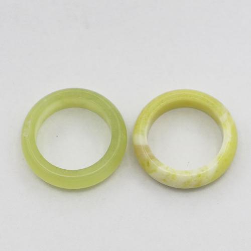 Gemstone Finger Ring, Natural Stone, Donut, Unisex, yellow, 6mm, Inner Approx 19mm 