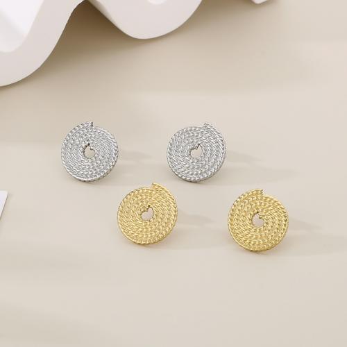 Titanium Steel Stud Earring, Round, plated, for woman 