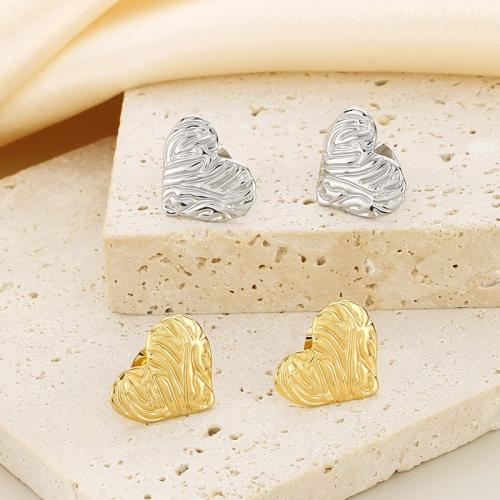 Titanium Steel Stud Earring, Heart, plated, for woman 