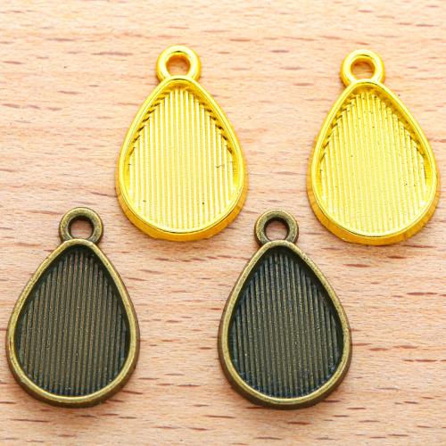 Zinc Alloy Pendant Cabochon Setting, Teardrop, plated, DIY 