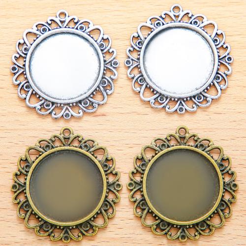 Zinc Alloy Pendant Cabochon Setting, Flower, plated, DIY [