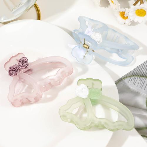 Hair Claw Clips, Plastic, Butterfly, handmade, for woman & hollow & frosted 