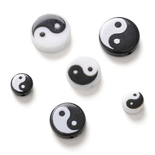 Printing Acrylic Beads, DIY white and black Approx 1mm [