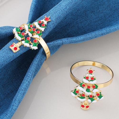 Christmas supplies , Zinc Alloy, Christmas Tree, gold color plated, Christmas Design & enamel, mixed colors [